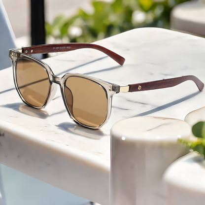 Vintage Style UV400 Unisex Wooden Shade Sunglass